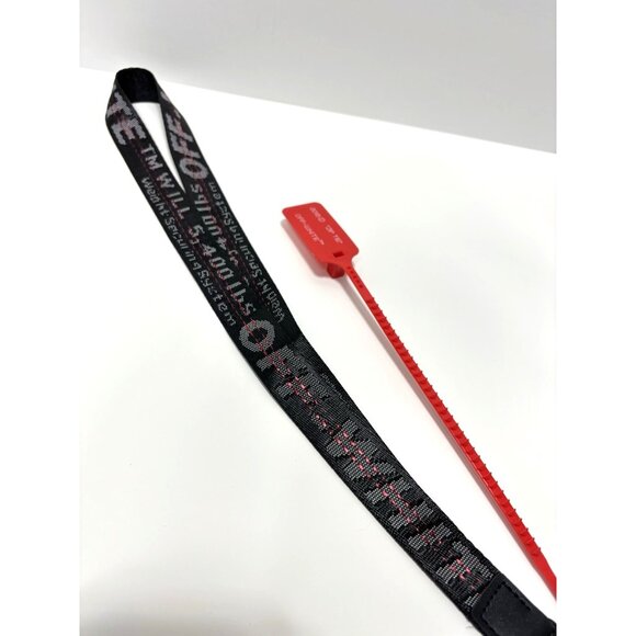 Off-White Black Lanyard Industrial Strap w/ Zip Tie Logo Tag Key Holder New - Picture 5 of 6